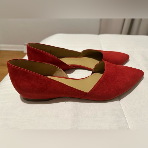 Naturalizer Women's Red Suede Flats Size 10 - Picture 1 of 7